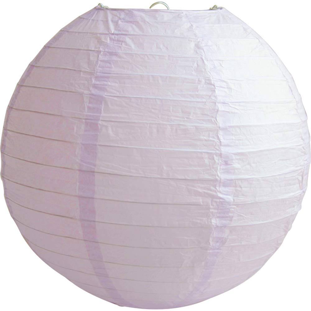 Time to Sparkle Tissue Paper Round Lanterns LampShade Lamp Shade Wedding Birthday Party Decoration | Light Purple, 8"(20cm) | - 2