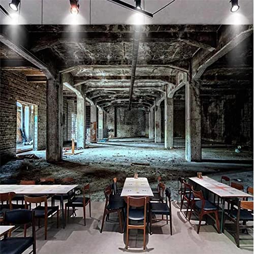 Mural Personalizado Nostálgico Fábrica Abandonada Fondos De Pantalla Fotográficos 3D Espacio De Expansión Papel De Pared 3D Ktv Bar Decoración Industrial Fondo De Pantalla 3D 200Cm(W)×140Cm(H)