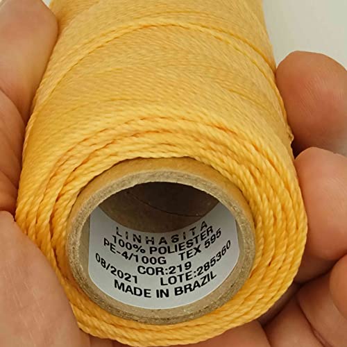 Linhasita Waxed Thread 100 g / 170 m Polyester 1 mm Thick Macrame, 30 Colours cream, 170 metros / 100 gr - Image 4