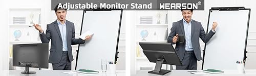 Miniatura 8 de WEARSON Soporte de TV LCD ajustable Soporte de escritorio plegable para monitor de metal con orificio VESA 2.953x2.953 in y 3.937x3.937 in (WS-03A2)