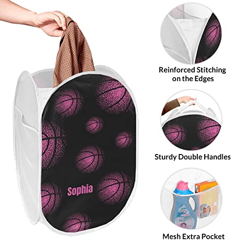 Laundry Mesh Popup Hamper Foldable Lightweight Basket For Washing Clothing Storage For Kids Room Students College Dorm Home Travel & Camping Basketball Sport Pop-Up Clothes Hamper #TOP4