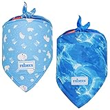 KYEESE 2 Pack Dog Instant Cooling Bandanas Breathable Dog Scarf Triangle Size Adjustable Ice Collar for Summer Fits for Neck Up to 20inch