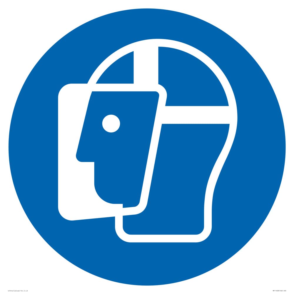 Mandatory: Wear a face shield Sign - 600x600mm - S60