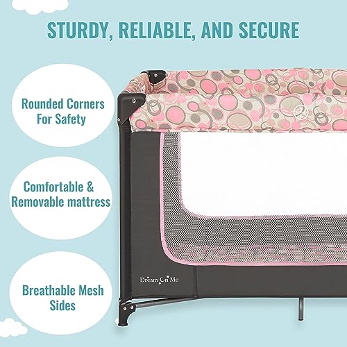 Zodiak Portable Playard in Grey and Pink, Lightweight, Packable and Easy Setup Baby Playard, Breathable Mesh Sides and Soft Fabric - Comes with a Removable Padded Mat - Image 5