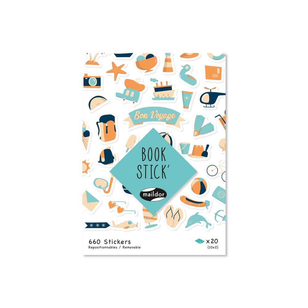 Maildor AE197C - Children's book stick - FORMAT A6 (10.5 cm x 16 cm) - 20 sheets - 660 STICKERS - VOYAGE - Children's Creative and Leisure Activity - DIY