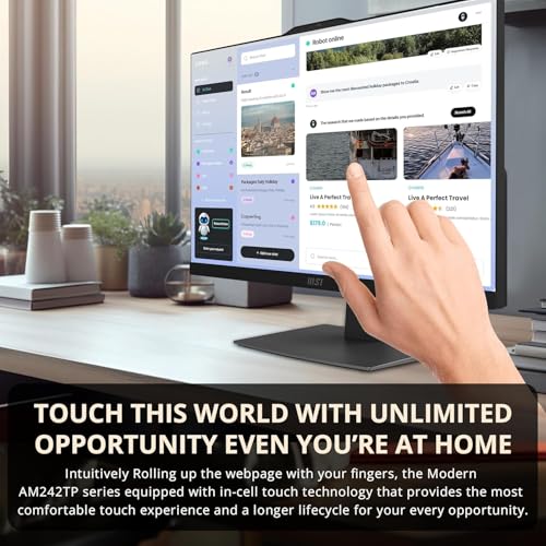 Image of msi Touch Screen All-in-One Business Desktop, 14th Gen Intel Core 7-150U, 23.8'' FHD Display with Dual External Monitor Support, Wireless KB&Mouse, Windows 11 (8GB RAM | 1.2TB Storage)