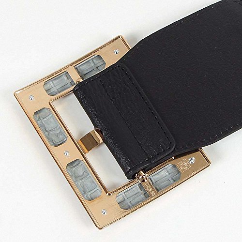 Feluz Women Wide Belt Stretch Elastic Band Wrap Cinch Retro High Waist Metal Buckle Plus Size Dress Belt3