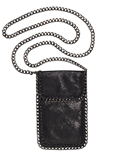 Amy & Aly Cellphone Bag Crossbody Case for Smartphone with Chain Trim & Strap (Black)
