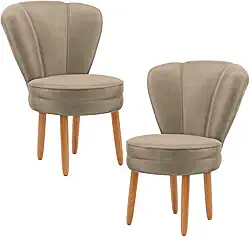 Jogo 2 Cadeiras para Mesa de jantar Estofada Decorativa MOBLAN decor (Capuccino)