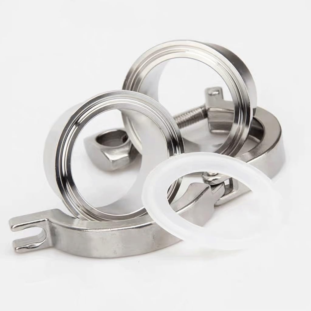 raccord de serrage en acier inoxydable, Kit de raccords tuyaux SS304, bride à souder, joint trois pinces, 4 pièces, plusieurs tailles(19mm X OD 50.5mm)