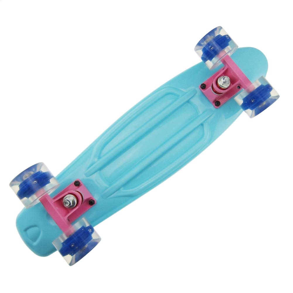 Planches à roulettes Complètes Mini Skateboard Cruiser avec LED Allument des Roues Clignotantes pour Enfants Garçons Filles