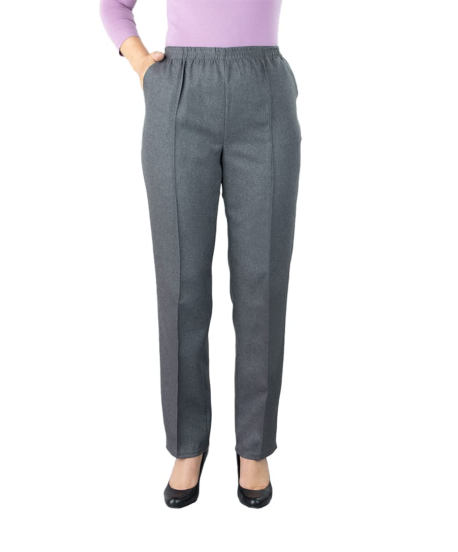 Fashion Friendly Ladies Pull-on Trousers - Grey - 24-27"
