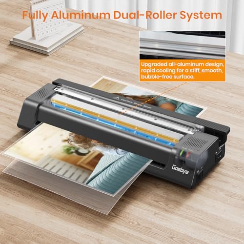 Gasbye 13-Inch Laminator Machine with Steel Paper Cutter, Thermal Cold Laminator with 13 Laminating Sheet, Corner Rounder, Jam Release Button for Home, Office, School, Teachers Use image 8