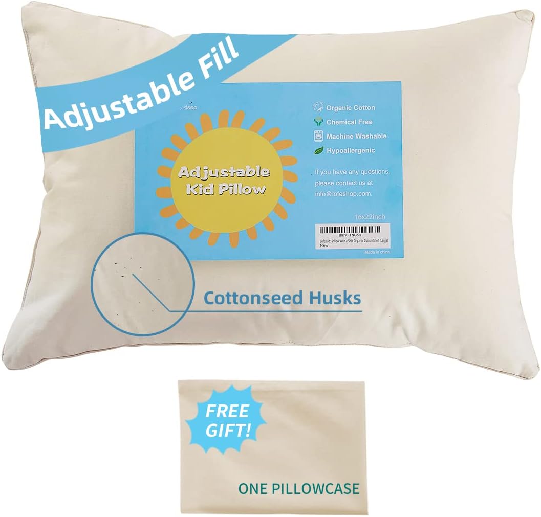 Organic Pillow with Pillowcase Organic Buckwheat Pillow for Sleeping Buckwheat Adjustable Bolster Pilow