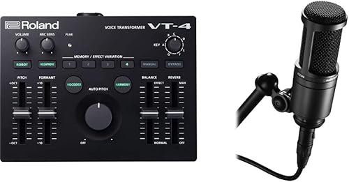 Roland VT-4 Vocal Transformer + Audio-Technica AT2020 Condensador Cardioide Studio XLR Micrófono