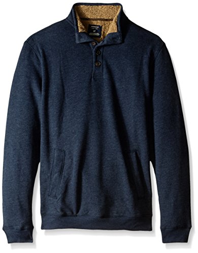 Image of Arrow Men's Big and Tall Long Sleeve Sueded Fleece Mock with Sherpa Collar