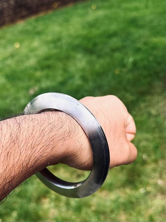 Image of Chakri Style Kada Sarb Loh Punjabi Sikh Kara For Men Wrist Accessory Punjab Kara Sarbloh Pure Iron Kadha For Men Sikhism Accessory 200 Gram