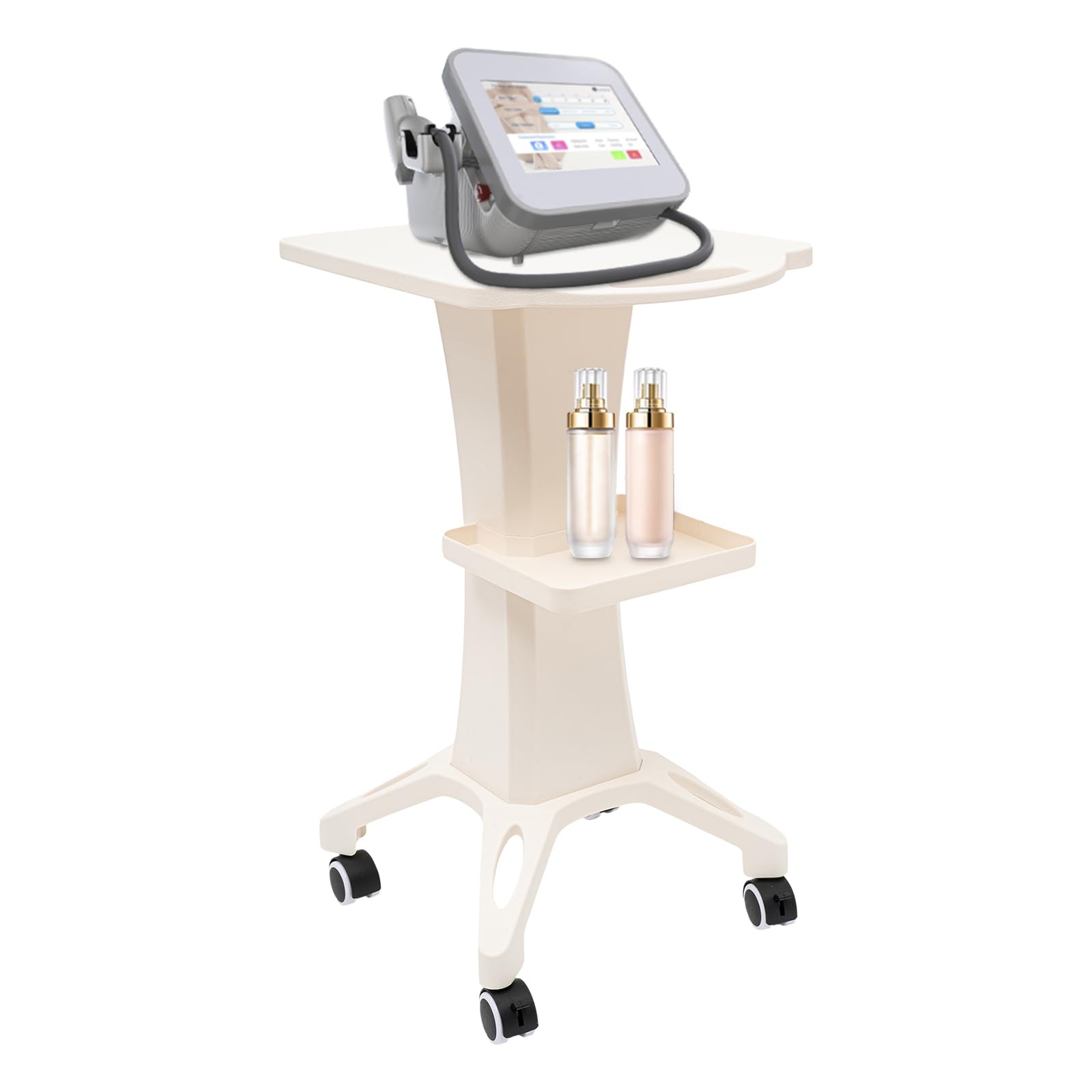 Carrello per salone di bellezza con ruote, portaoggetti portatile, carrello estetico, con cesto di immagazzinaggio, carico massimo 50 kg, adatto per soggiorno, negozio di bellezza, ospedale, casa