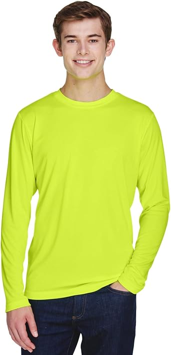 Team 365 Mens Zone Performance Long-Sleeve T-Shirt 2XL SAFETY YELLOW