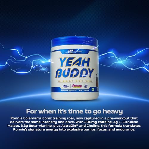 Image of Ronnie Coleman Signature Series Yeah Buddy Pre-Workout Powder, Strawberry Lemonade (30 Servings, 270g / 0.59lbs)