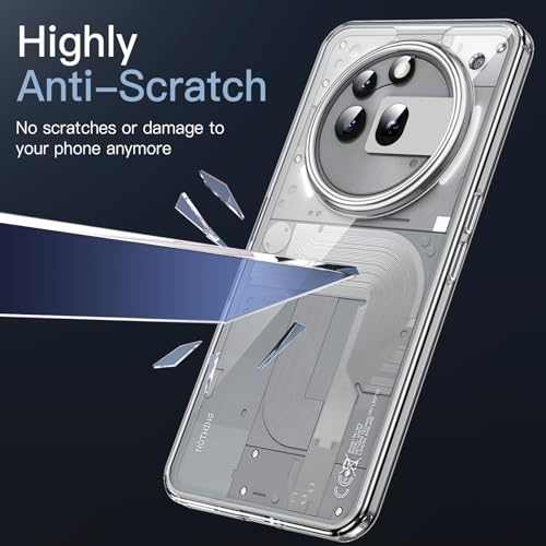 Image of JETech Cover Case for Nothing Phone 3a Pro, Clear Shockproof Bumper Cover, Anti-Scratch Hard Back, Protective Slim Fit, Non-Yellowing, Durable Transparent TPU for Drop Protection (Clear)