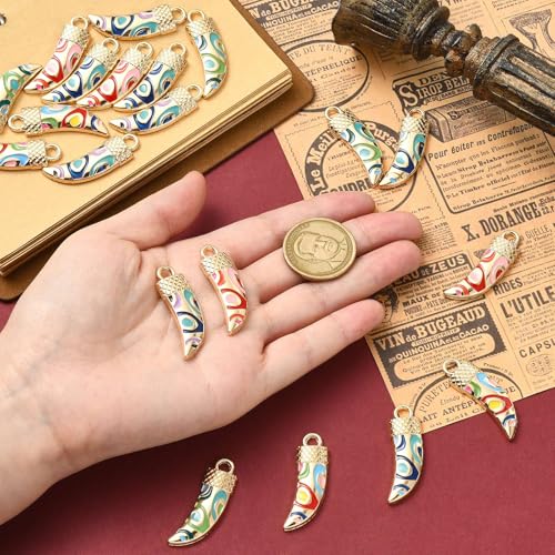 Mini breloques colorées en émail anti-ternissement pour création bijoux