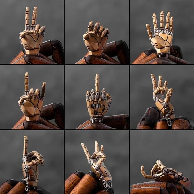 Mechanical Bionic Hand Pendant- One Hands Controls The Future, Movable Finger Joints Robot Hand Charm Jewelry, Steampunk Necklace Pendant,Robotic Arm Jewelry Gift For Men Women