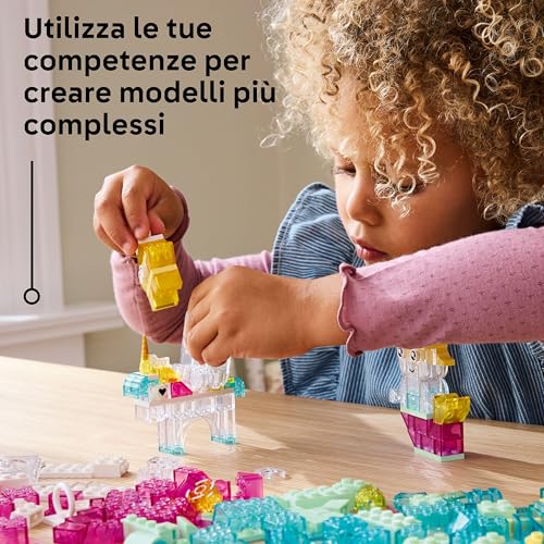 Classic Scatola Magica Trasparente - Mattoncini Colorati e Clip Portachiavi - Crea Unicorni Giocattolo, Draghi, Uccelli e altre Figure, Kit Arti e Mestieri per Bambine e Bambini da 5 Anni - 11040 - Lego - Immagine 3