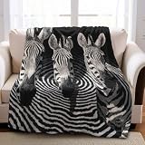 Kuscheldecke Flauschig 80 x 120 cm Zebra Druck Mikrofaser Weich Warm Fleecedecke Sofadecke Couchdecke Wohndecke Bettdecke Tagesdecke