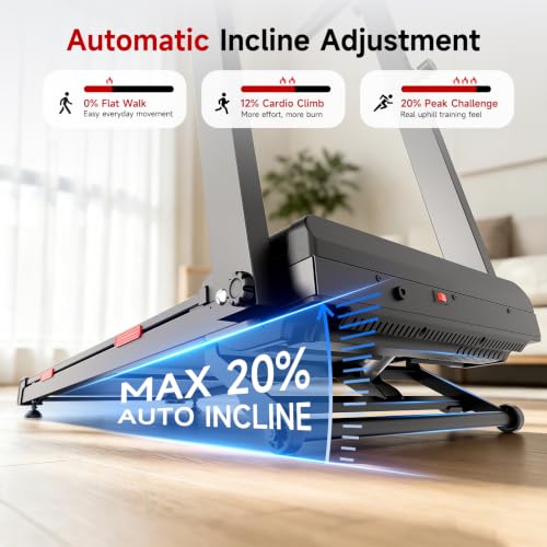 Image of EVKRUN 41 inchx16 inch Belt Walking Pad with Adjustable Handlebar, 20% Auto Incline