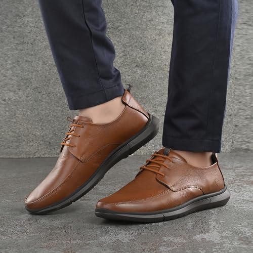 Image of Blue Leather by Centrino Genuine Leather Slip-On Men's Formal Shoe |Stylish with Soft Cushioned Insole |Trendy Non Lace-Up Design |Durable Leather with Anti-Skid Sole | Perfect for Formal Wear (4012)