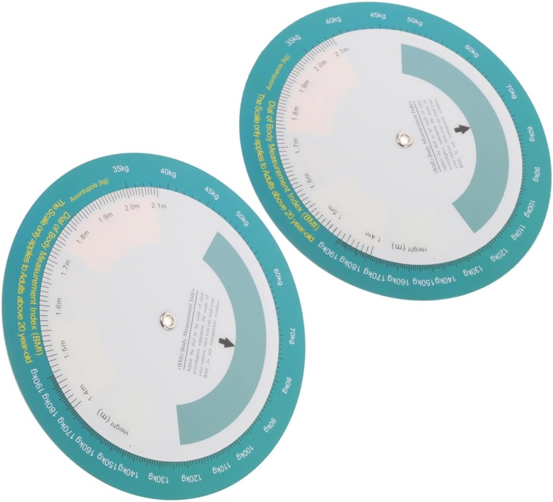 2pcs Bmi Body Index Wheel Wall Mounted Health Measurement Tool for Home Gym and Medical Facilities Accurate Bmi Chart Dial for and Weight Tracking