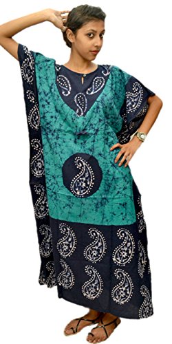 Image of Cotton Kaftan Dress Maxi Long Tunic Batik One Size