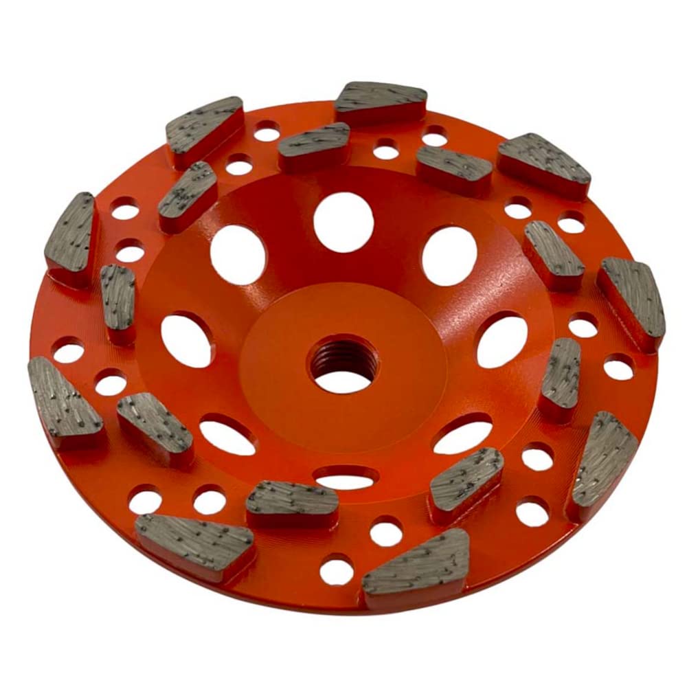 5" High Performance Diamond Grinding Wheels for Aggressive Concrete, Paint, Epoxy, Mastic & Coating Removal, #20 Grit, 18 Segments, 5/8"-11 Threaded