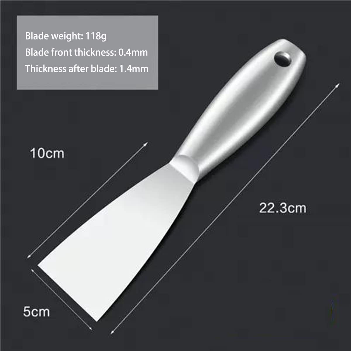 Coltello per stucco, in acciaio inox, per stucco e cartongesso, per stucco, riempitivo, per pareti e carta da parati, raschietto