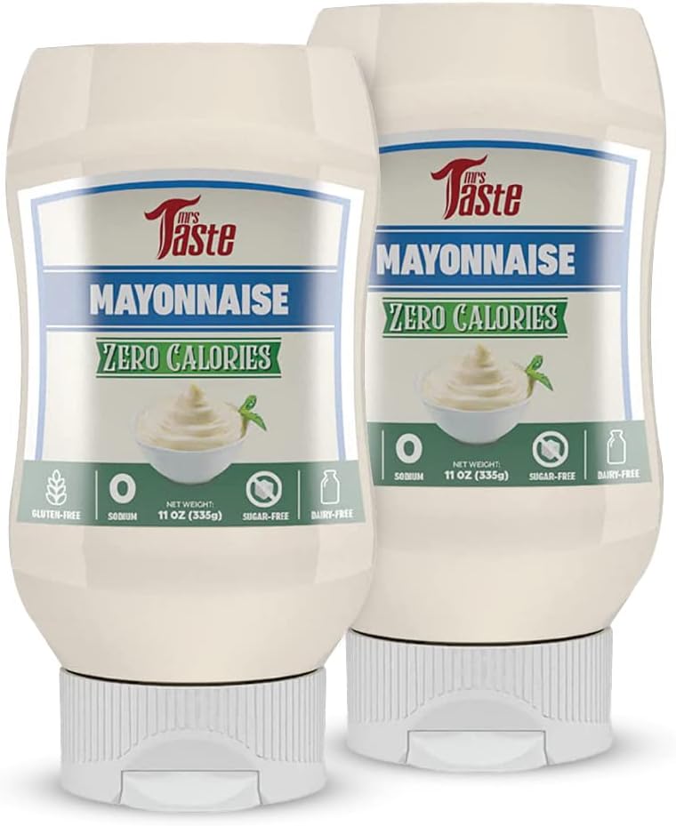 Multi-Pack Sugar Free Mayo, Zero Calories, Zero Sodium, Zero Sugar, High Fiber, Keto Friendly, Condiments and Sauces, Free Peapops Protien Chips (2 Pack, Mayo)