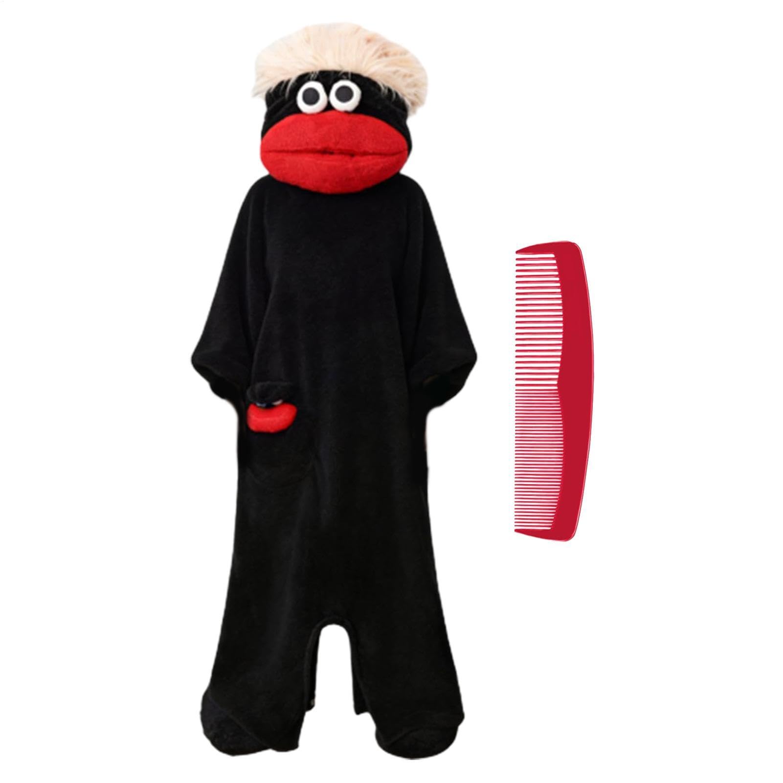 Mono divertido para adultos, suave, para disfrazarse | Pijama con capucha para actuaciones en escenario, fiestas temáticas, noches de cine, camping, casa, mascarada