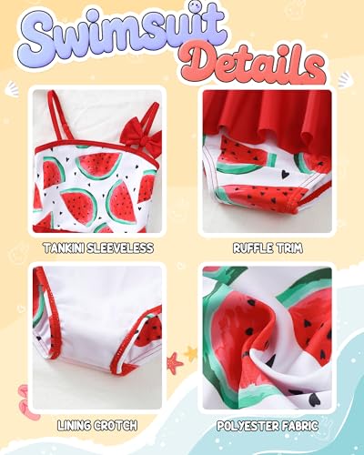 Toddler Swimsuit Girl Baby Girl Bathing Suit Cute Floral Ruffle Tankini Swimsuit Sleeveless One Piece Swimwear4