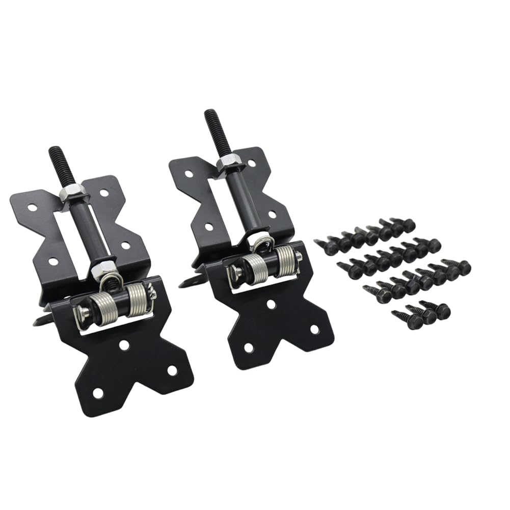 Aundhegrtt As Shown Adjustable Gate Hardware Kit Self Closing Gate Hinges For Wooden/Vinyl/Pvc Fences Self Closing Gate Hardware Hinges