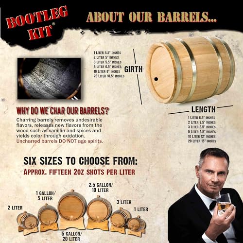 2 Liter Kentucky Bourbon Whiskey Making Kit - 2L Mini Barrels for Cocktail Aging - Complete with Wood Stand, Oak Bung, Spigot & Liquor Essence Flavoring - Whiskey Barrel Gifts for Men - Thumbnail 7