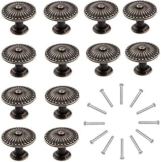 Moguxb Cupboard knobs 12pcs drawer knobs Vintage Cabinet Knobs Retro Bronze Drawer Pull Handle with 12 Screws Doorknobs Knobs for Kitchen Cabinets Cupboards Wardrobe Door/Drawer