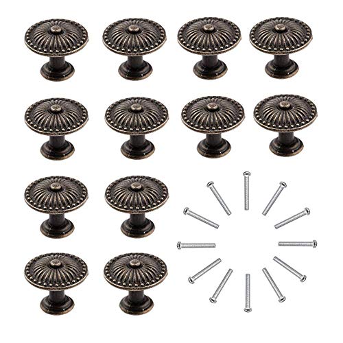 Pomos y Tiradores de Muebles Vintage Bronce Pomos para Puertas 12 pz Retro Tirador para Cajón Pomos Tiradores de Muebles Pomo para Mueble Pomos para Cajone Gabinete Puertas Cover