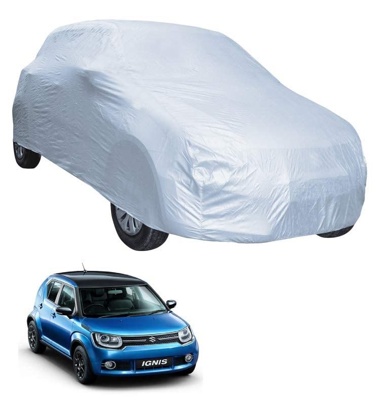Image of Auto Hub Car Cover Compatible with Maruti Ignis with Weather Proof, Triple Stitched, Ignis Car Cover- Plain Silver