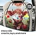 LPLSNWS Strawberry Cow Baby Printed car seat kick pads - 2-pack, seat back protectors with large capacity pockets