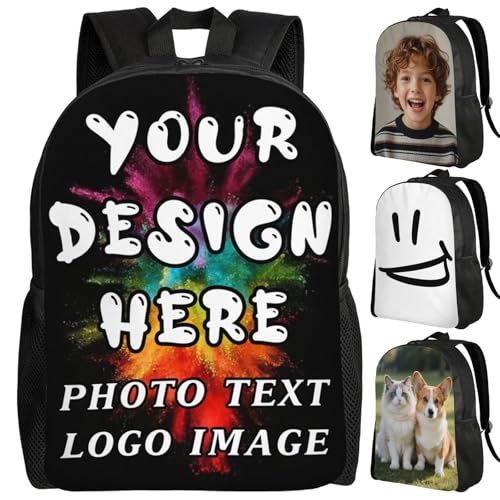 Custom Backpack for Boy & Girl With Your Text Logo Picture Personalized bookbag Add Your Design Customized Laptop Backpack Gifts for Friends style 01