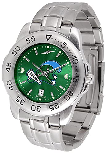 Image of SunTime Men's NCAA Team Sport Watch, 20mm Stainless Steel Strap, Reflective Shiny Dial with Date