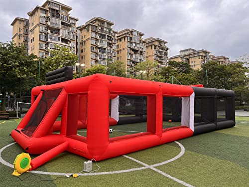 Portable Inflatable Sports Court Inflatable Soccer & Basketball & Volleyball Field 3 in 1 Multiple Sport Game with Blower for Birthday/School Playground/Family/Team Games