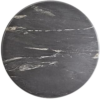Excalibur Round Table Top, Black Faux Marble Laminate, 36 Inch Diameter, UV Weather Resistant, Indoor Outdoor Use, 1 1/8 Inch Thick