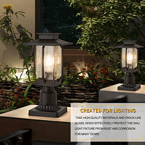 Keliden Outdoor Post Light Fixtures Anti-Rust Matte Black Post Light Outdoor Ip65 Waterproof Outdoor Post Light Lantern With Clear Glass Shade E26 Socket Post Light For Yard Lawn Garden On #TOP2