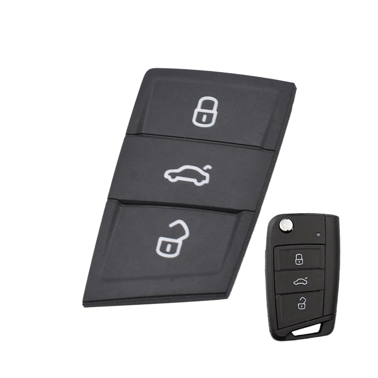 Yurefax 3 Buttons Remote Key Fob Case Rubber Case Shell Skin Pad, for Seat, Ateca, Leon, Ibiza, for VW, for POLO, for Golf, 7, for Tiguan, 2017 2018 2019 Key Fob Sleeve